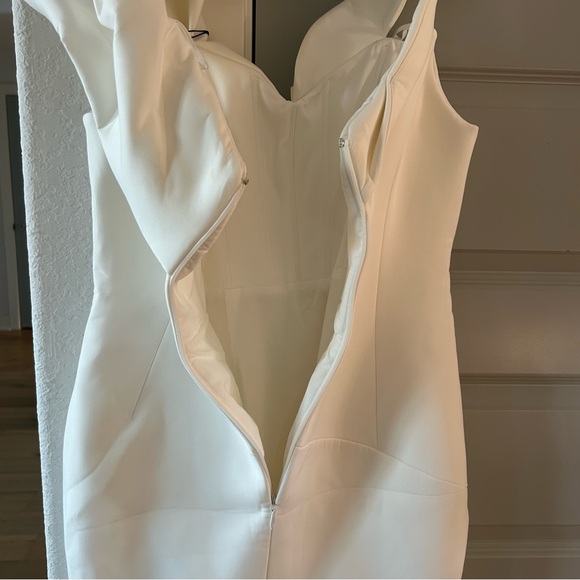 NWT Rachel Gilbert Matteo Midi Dress Gown Off Shoulder Bridal Wedding White - Picture 14 of 15